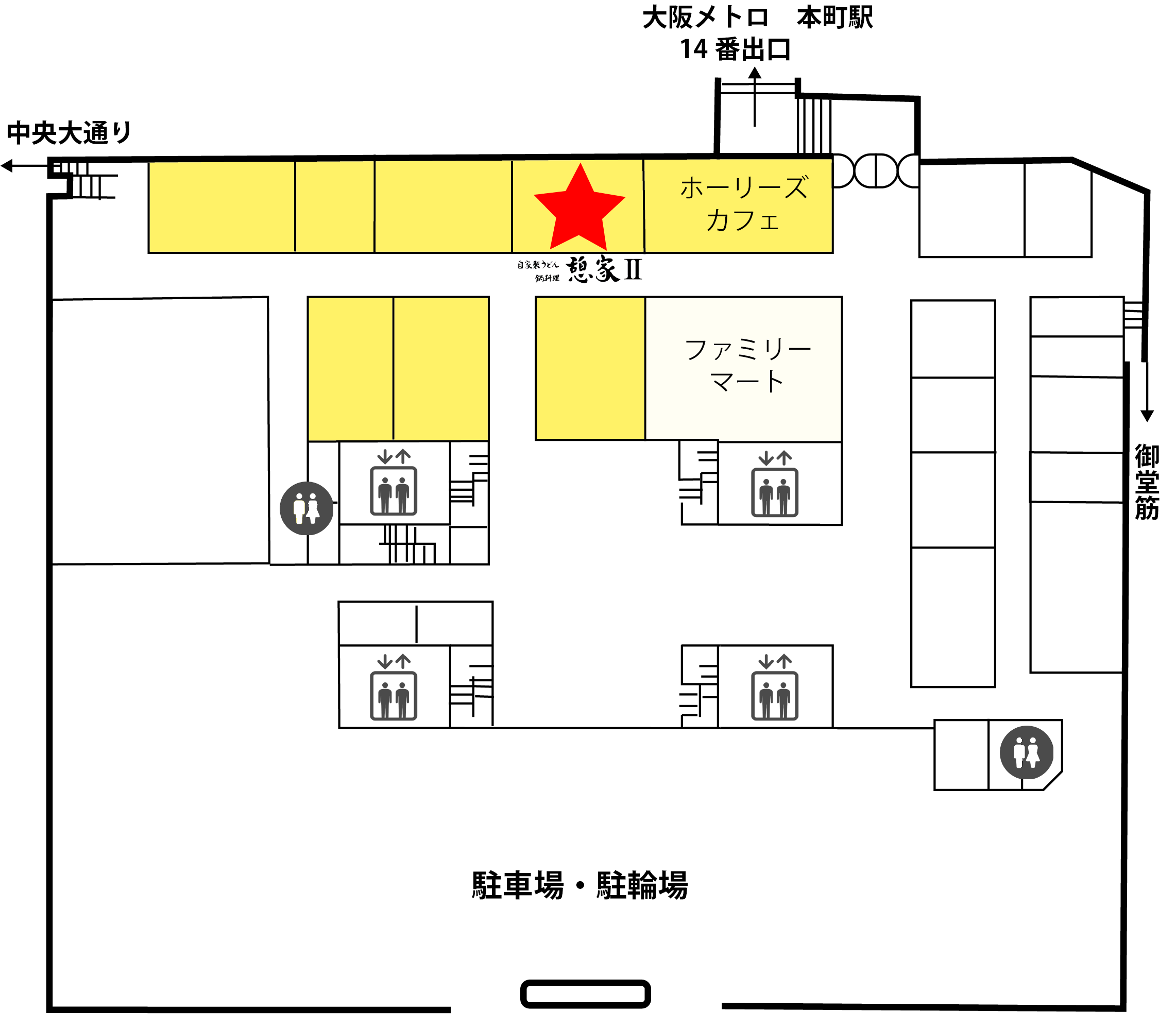 大阪センタービル地下１階フロアマップ